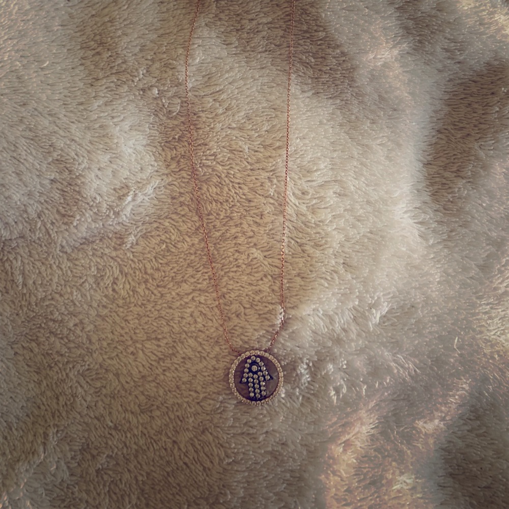 Sterling silver chamsa necklace